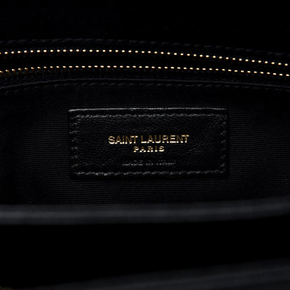 Saint Laurent Grain De Poudre Matelasse Chevron Medium Tribeca Shopping Bag Black 8 of 14