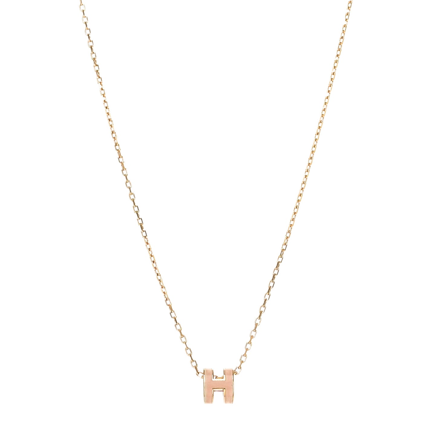 Lacquered Rose Gold Mini Pop H Pendant Necklace Rose Dragee