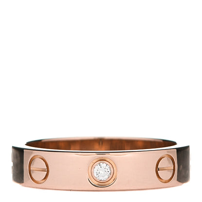 Cartier 18K Pink Gold Diamond 4mm LOVE Wedding Band Ring 48 4.5 1 of 5
