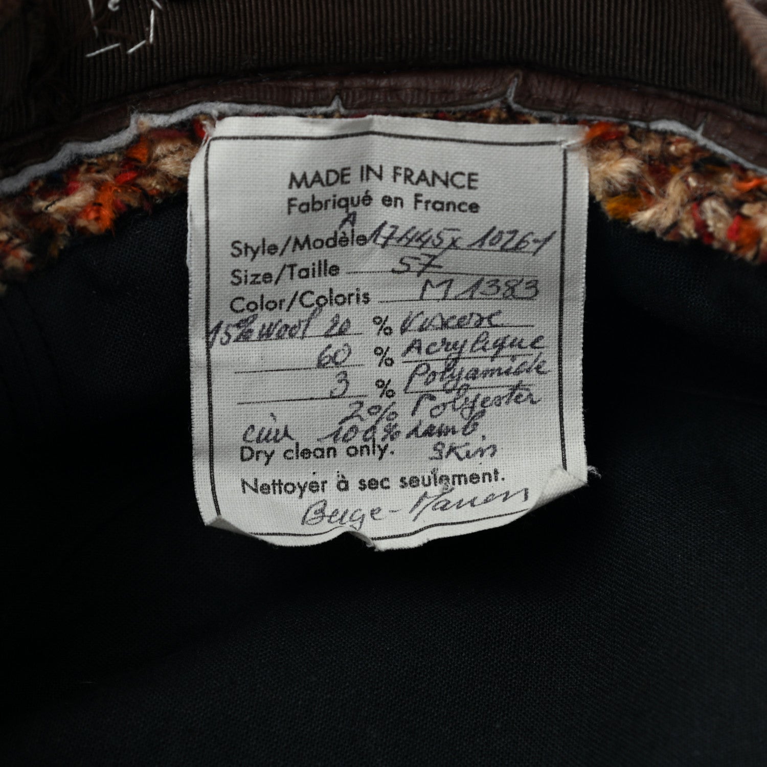 Chanel Tweed Bucket Hat 57 9 of 9