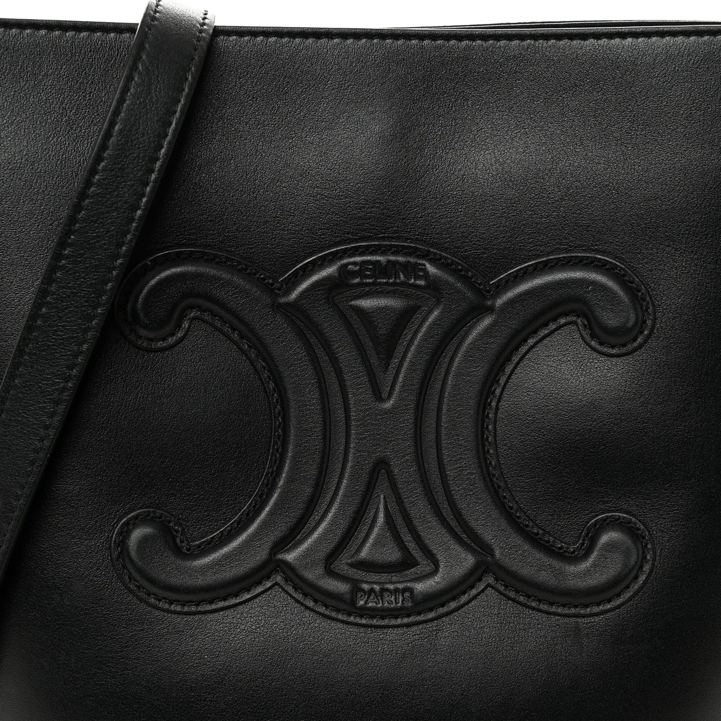 Smooth Calfskin Small Cuir Triomphe Bucket Bag Black