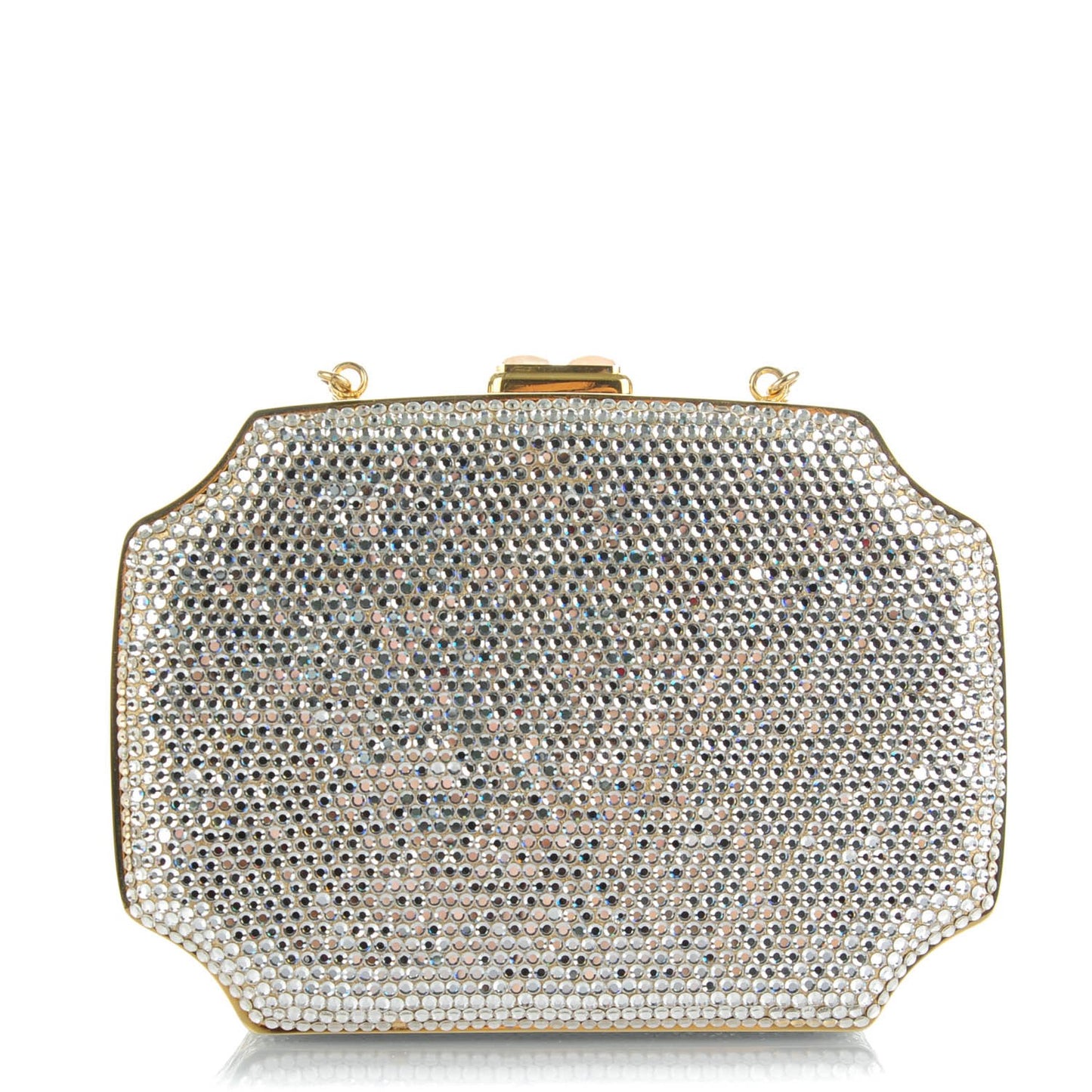 Swarovski Crystal Minaudiere Clutch Silver
