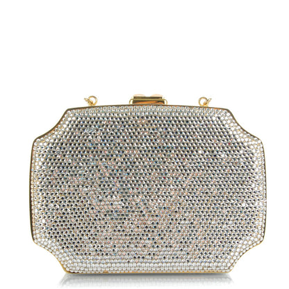 Judith Leiber Swarovski Crystal Minaudiere Clutch Silver 1 of 6