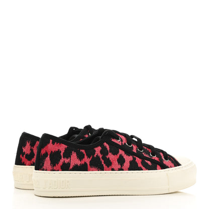 Christian Dior Cotton Mizza Embroidered Walk'N'Dior Low Top Sneakers 36.5 Red Multicolor 4 of 10