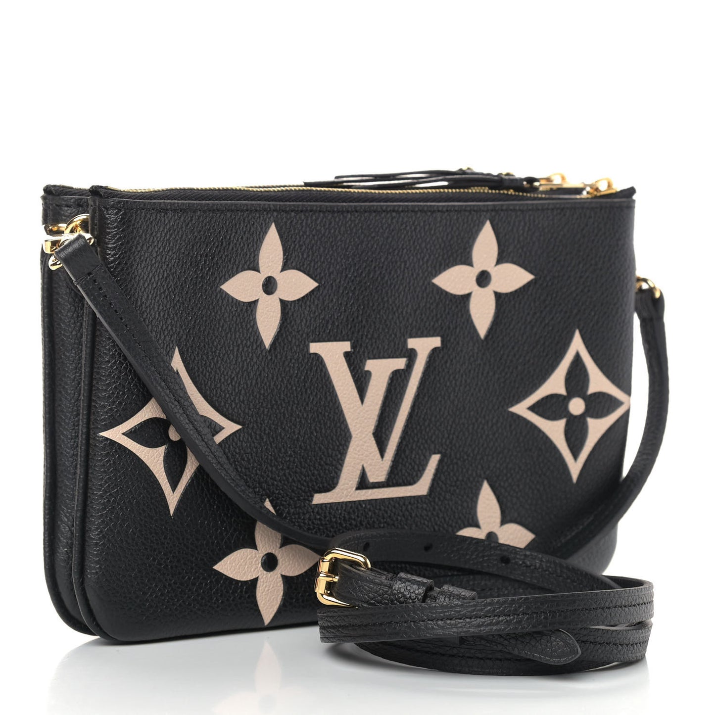 Empreinte Monogram Giant Double Zip Pochette Black Cream