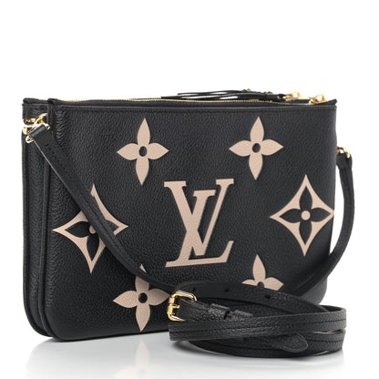 Louis Vuitton Empreinte Monogram Giant Double Zip Pochette Black Cream 3 of 8