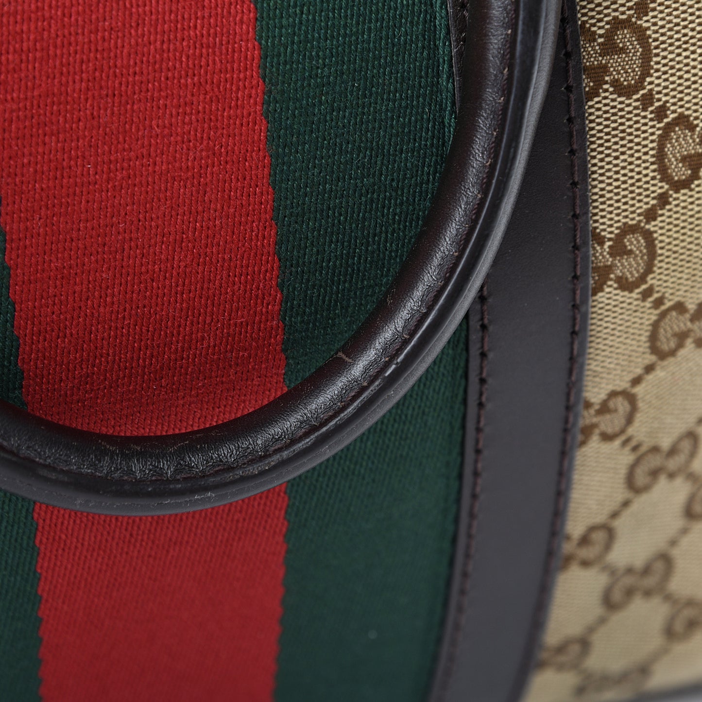 Monogram Vintage Web Medium Boston Dark Brown
