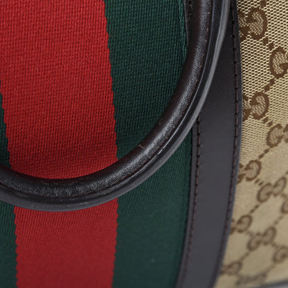 Gucci Monogram Vintage Web Medium Boston Dark Brown 17 of 21