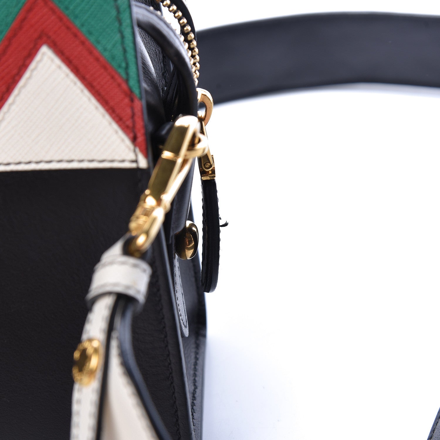 Prada City Calf Saffiano Greche Shoulder Bag Black Rosso 10 of 12