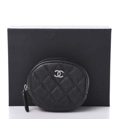 Chanel Iridescent Caviar Quilted Zip Around Classic Coin Purse Black 11 of 11