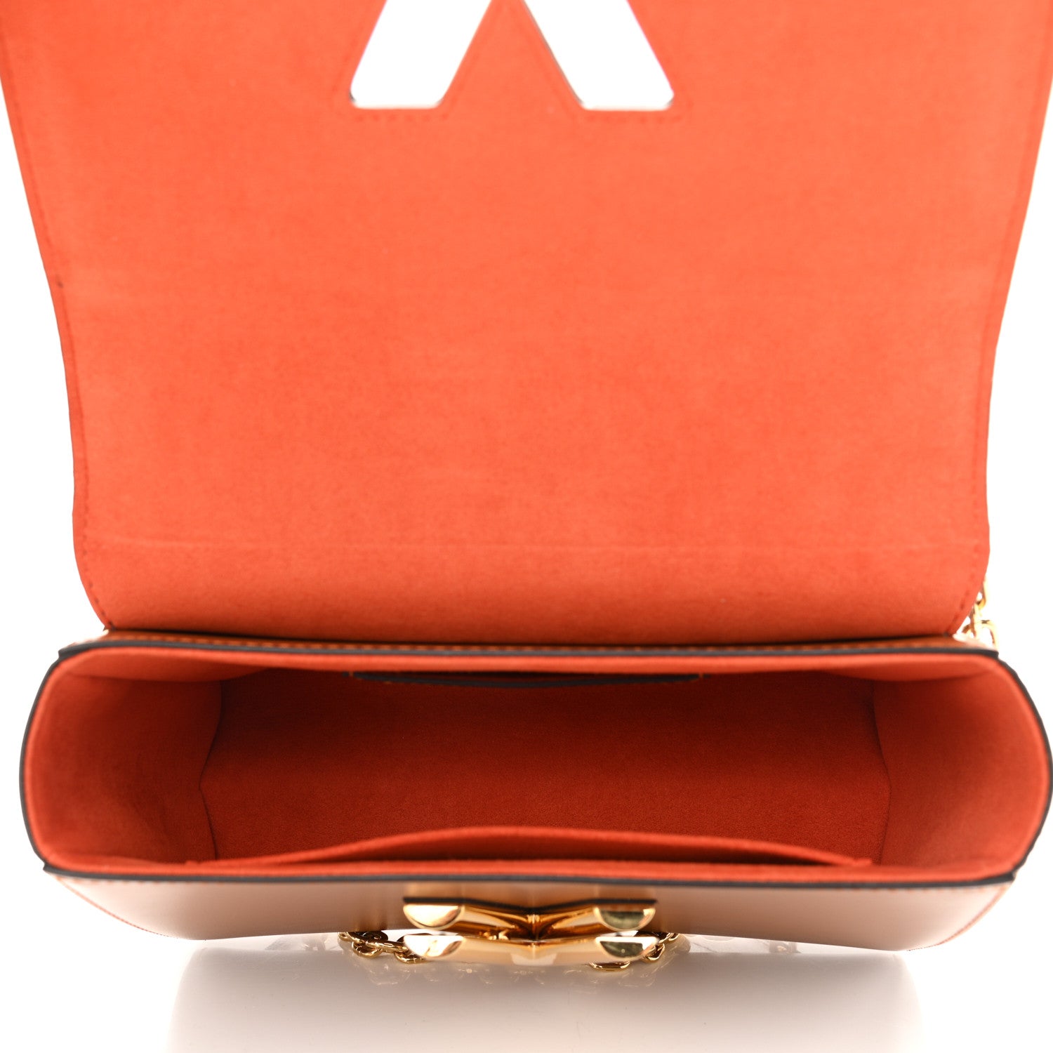 Louis Vuitton Calfskin Catogram Twist Shoulder Bag MM Marron 5 of 9