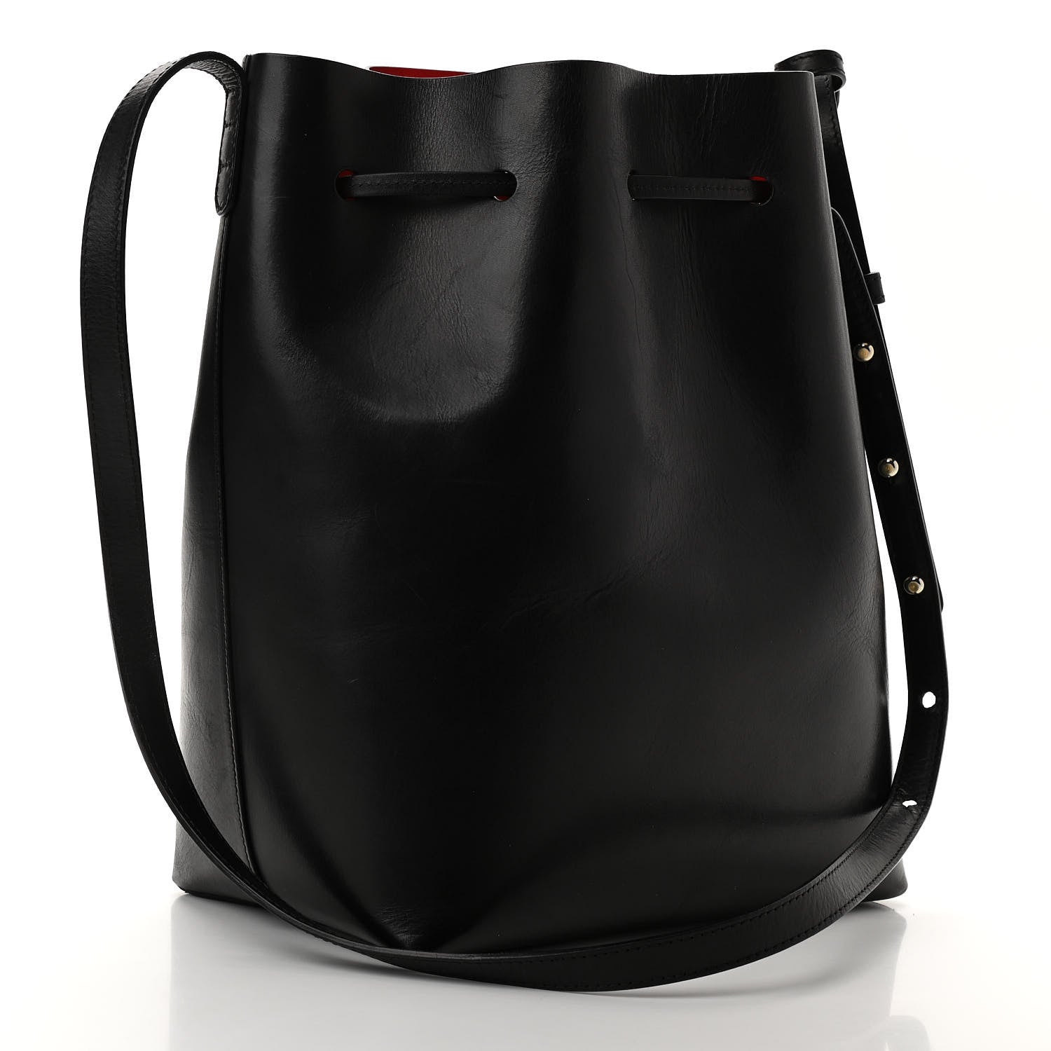 Mansur Gavriel Vegetable Tanned Calfskin Bucket Bag Black Flamma 3 of 13
