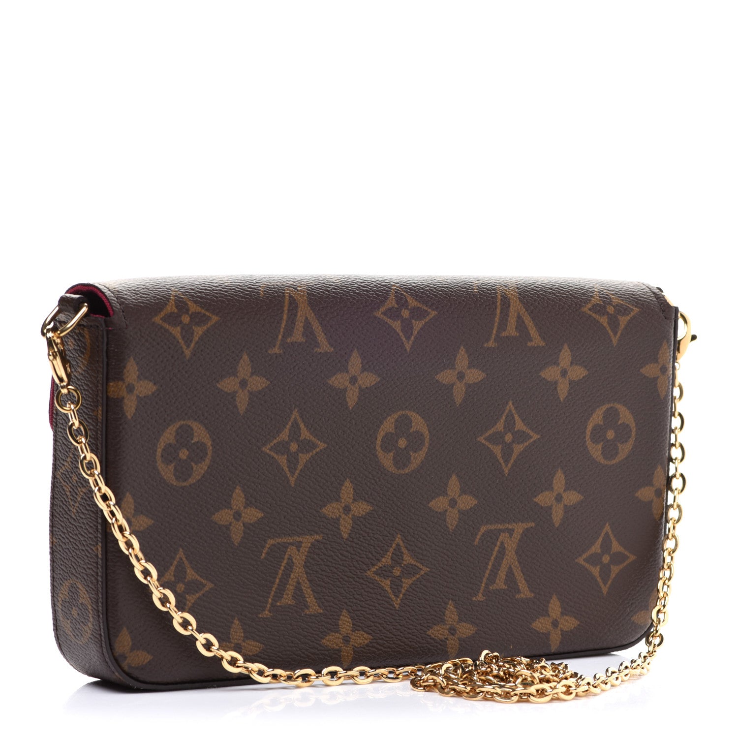 Louis Vuitton Monogram Pochette Felicie Chain Wallet Fuchsia 4 of 12