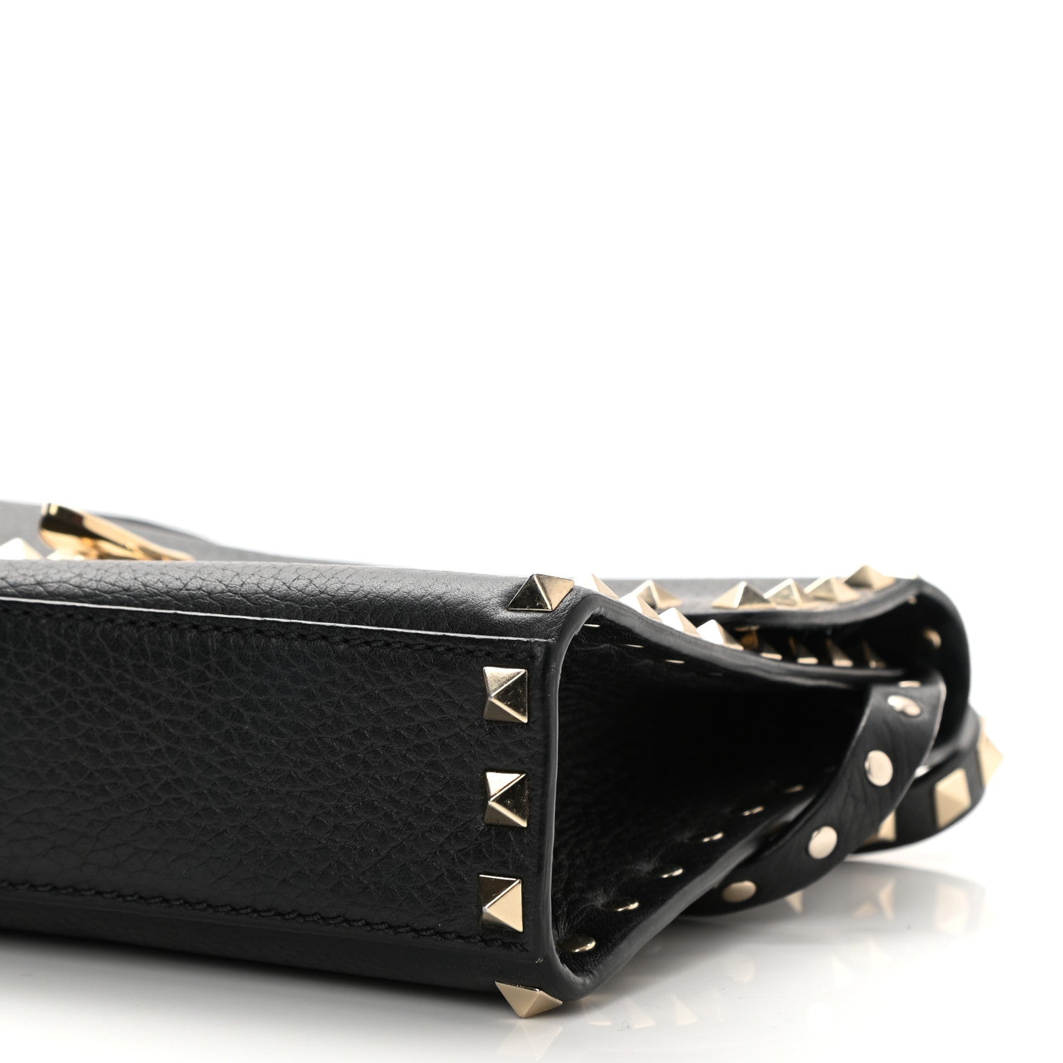 Valentino Garavani Pebbled Calfskin Medium Rockstud Flip Lock Crossbody Bag Black 7 of 7