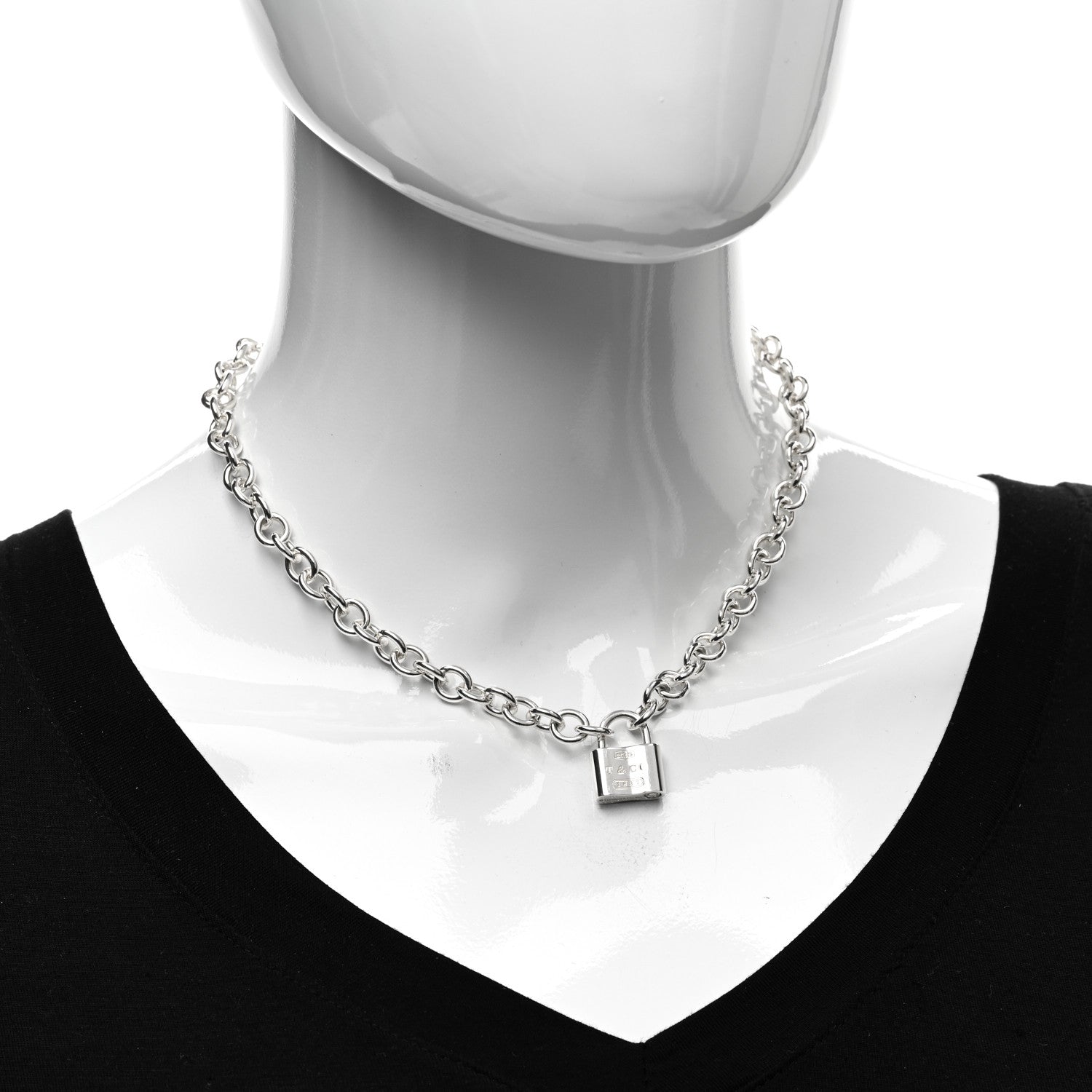 Tiffany Sterling Silver 1837 Lock Charm Necklace 2 of 4