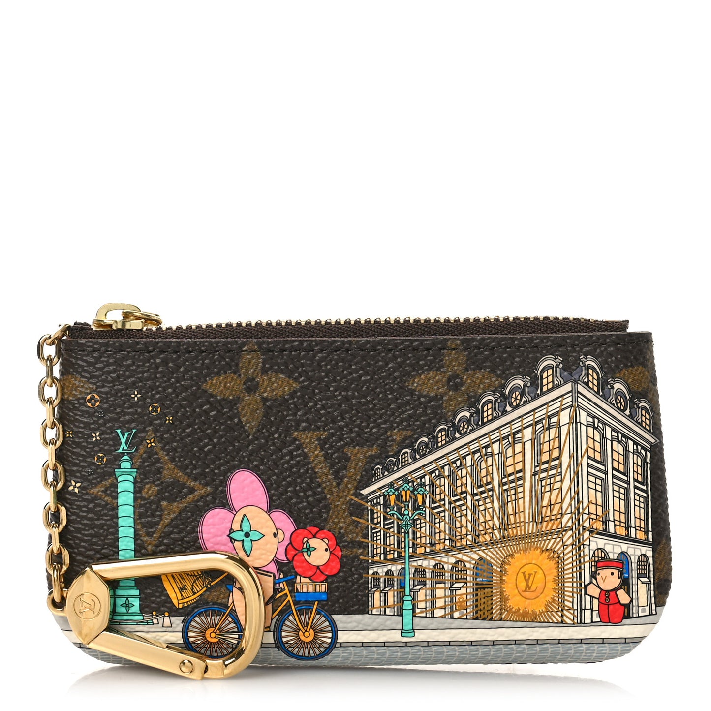 Monogram 2022 Christmas Animation Paris Key Pouch Pink