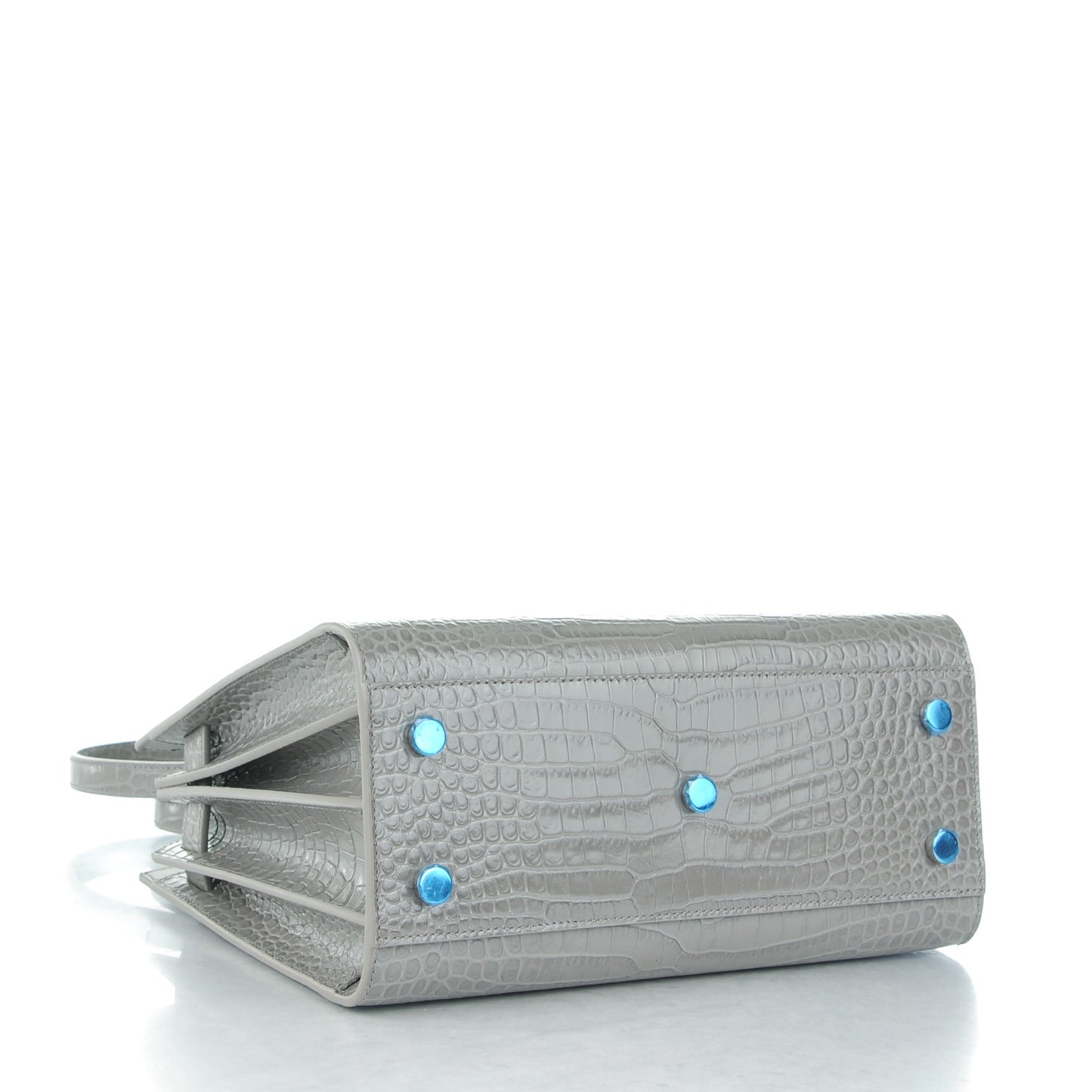 Calfskin Crocodile Embossed Baby Sac De Jour Fog