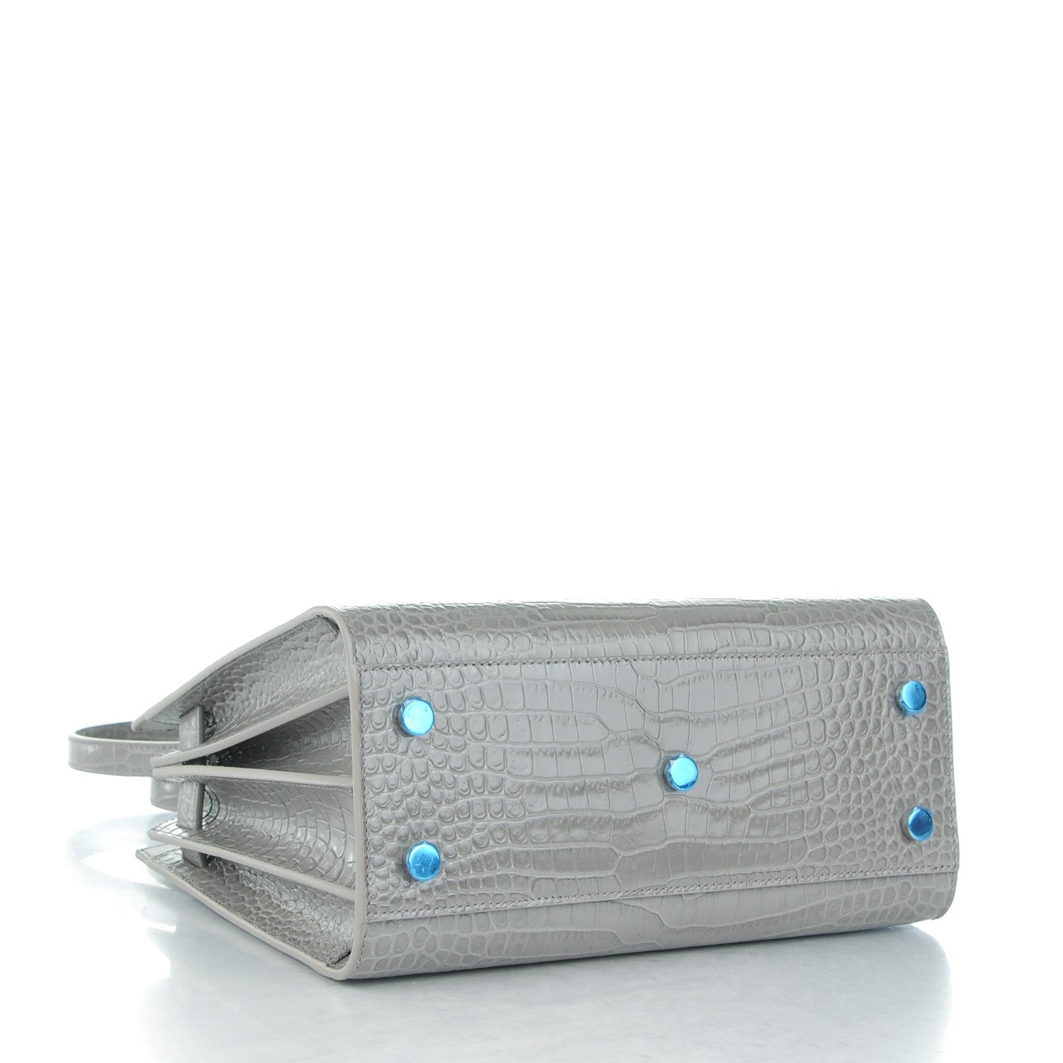 Saint Laurent Calfskin Crocodile Embossed Baby Sac De Jour Fog 4 of 8