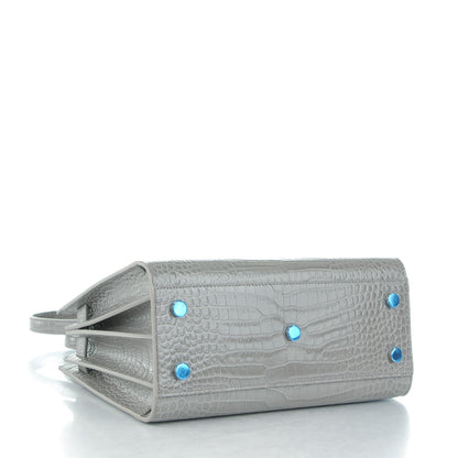 Saint Laurent Calfskin Crocodile Embossed Baby Sac De Jour Fog 4 of 8