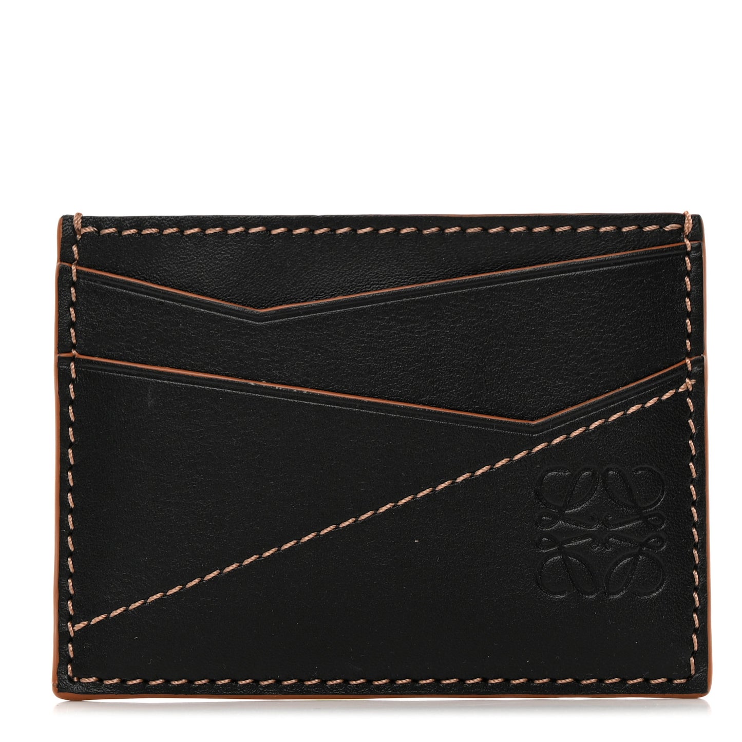 Calfskin Puzzle Card Holder Black