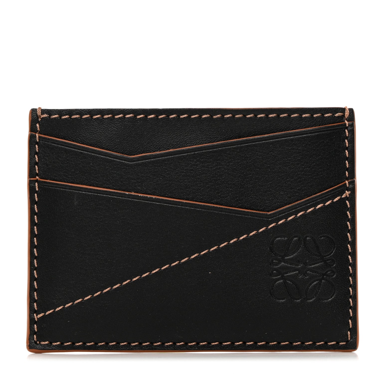 Loewe Calfskin Puzzle Card Holder Black 1 of 8
