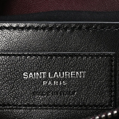 Saint Laurent Sheepskin Matelasse Chevron Large College Monogram Satchel Amaranto 7 of 11