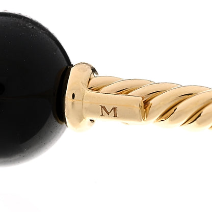 David Yurman 18K Yellow Gold Black Onyx 8.5mm Solari Bracelet 4 of 4