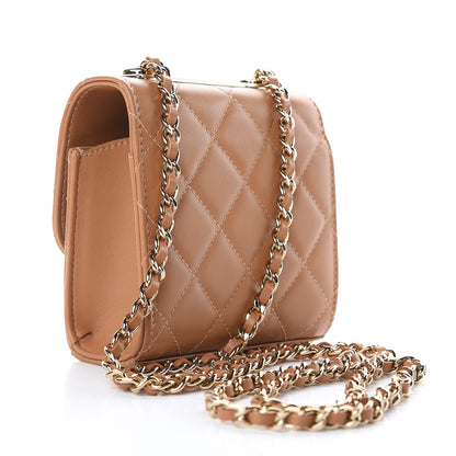 Chanel Lambskin Quilted Mini Trendy CC Chain Wallet Light Brown 3 of 10