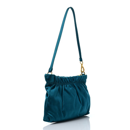 Prada Satin Raso Shoulder Bag Blue 2 of 8