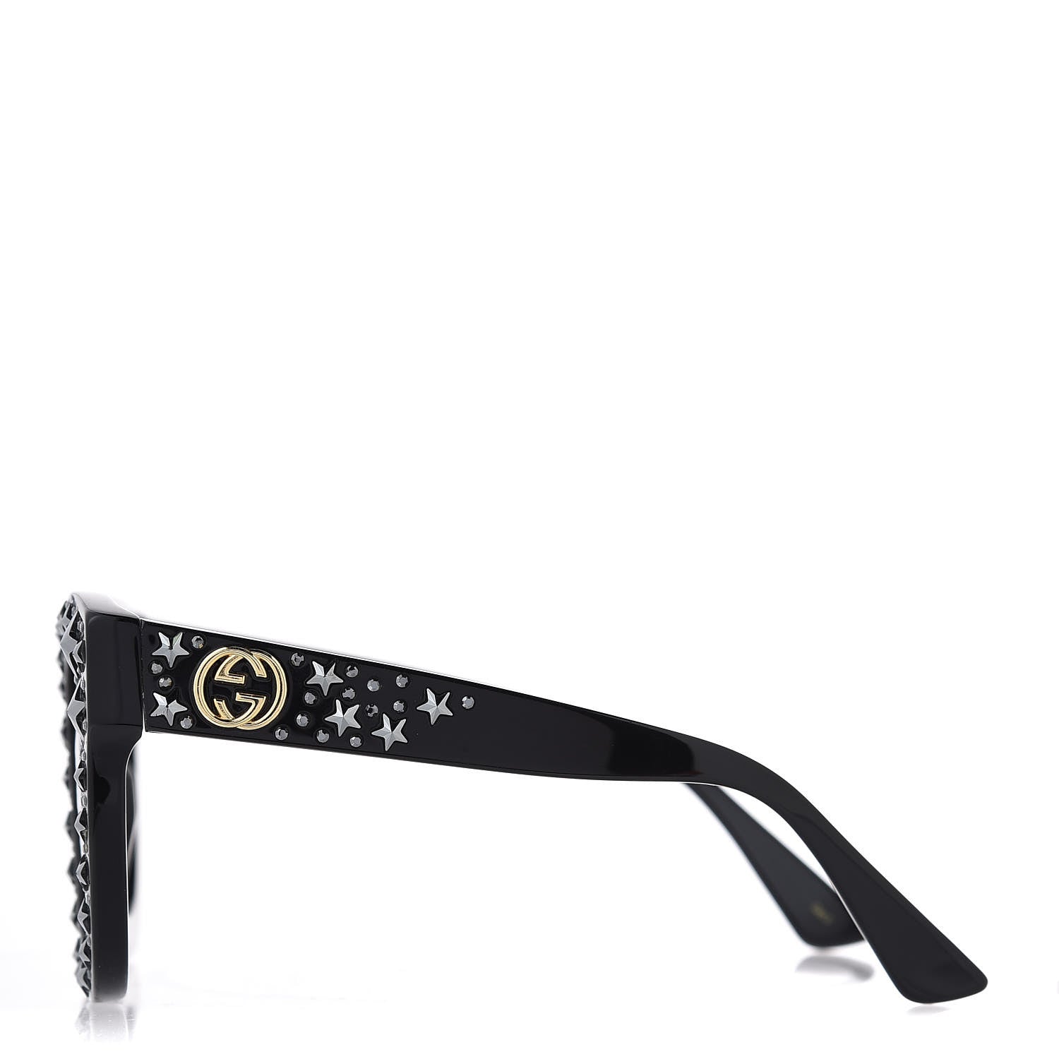 Gucci Acetate Stars Cat Eye Sunglasses GG0116S Black 2 of 8