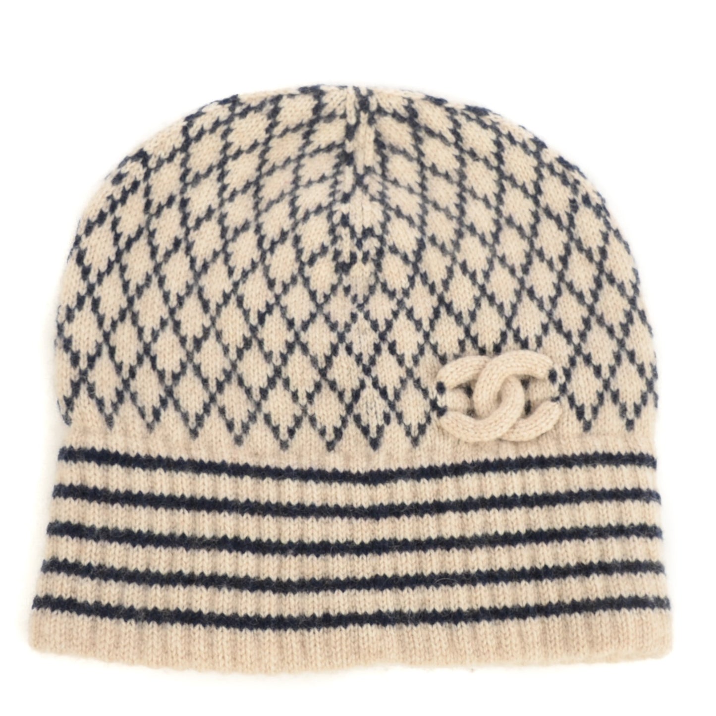 Cashmere CC Beanie Hat Beige Black