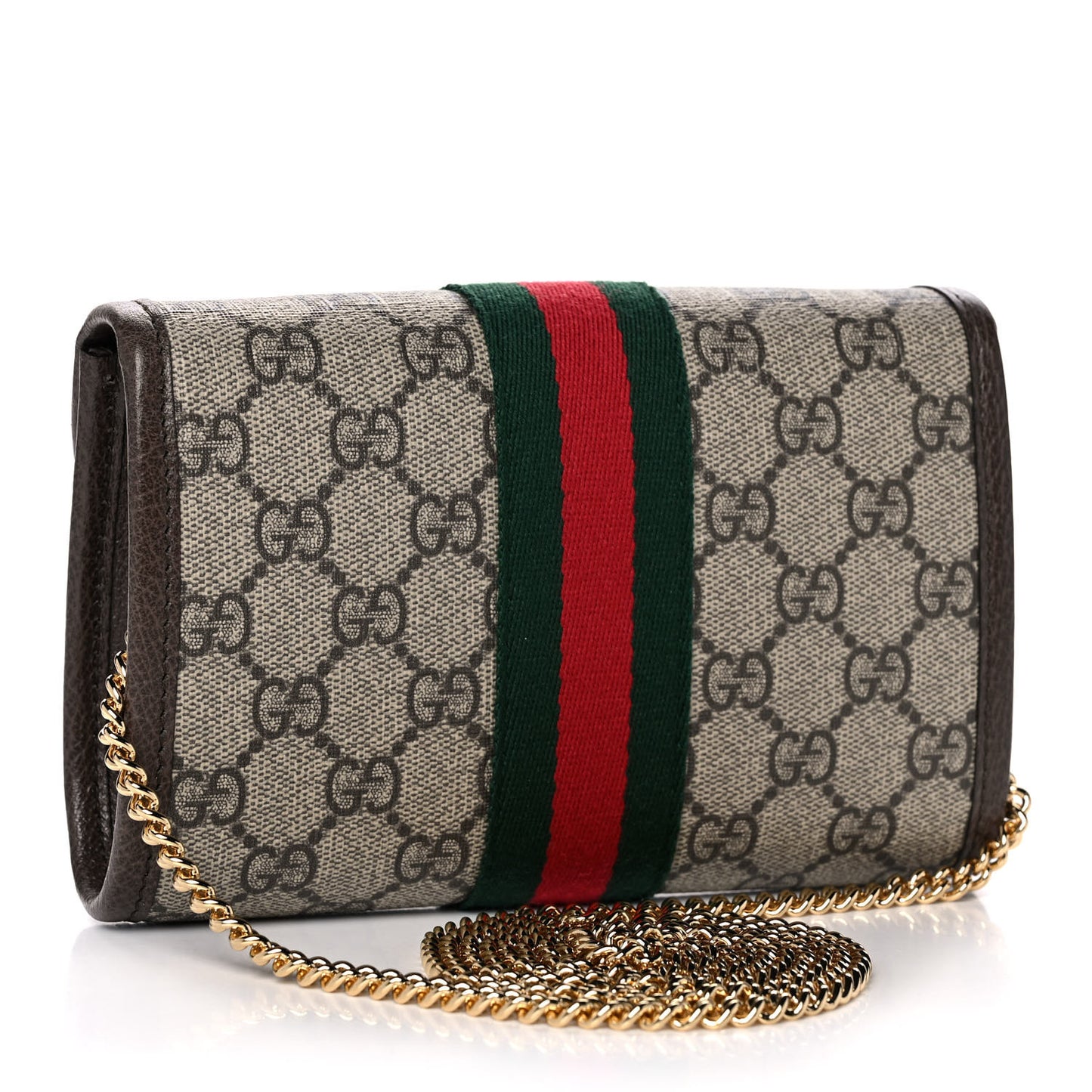 GG Supreme Monogram Web Mini Rajah Slim Flap Shoulder Bag Beige New Acero