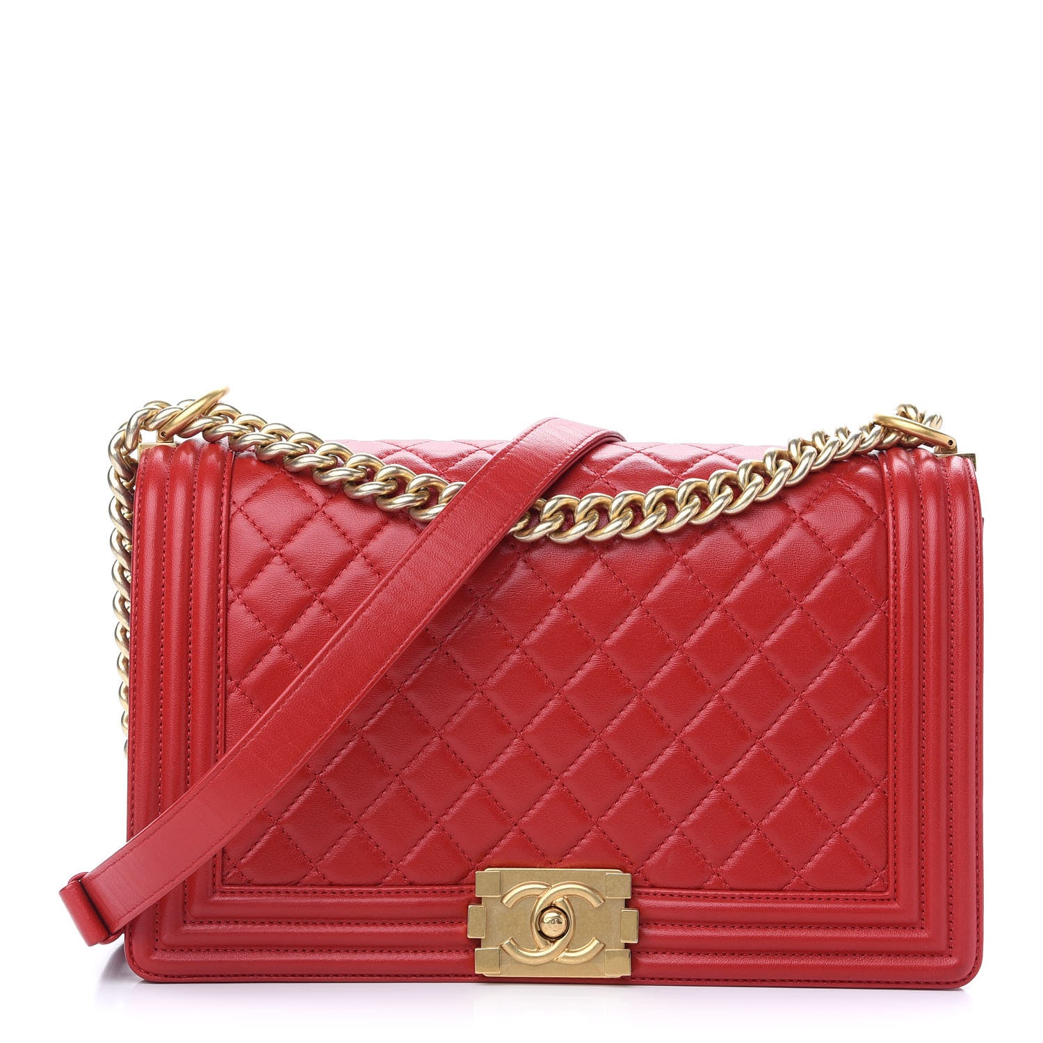 Chanel Lambskin Quilted New Medium Boy Flap Red 1 of 11