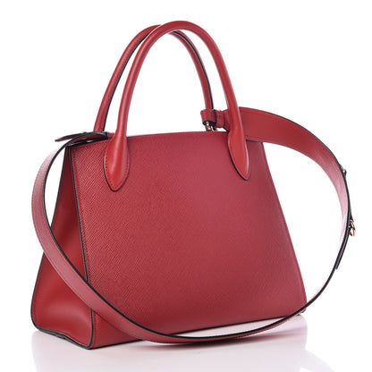 Prada Saffiano Cuir Calfskin Small Monochrome Top Handle Tote Fuoco 5 of 9