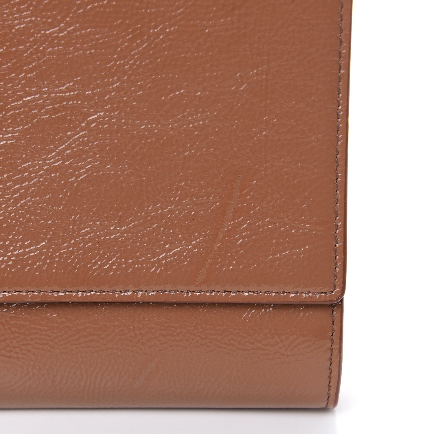 Saint Laurent Textured Patent Calfskin Monogram Large Belle De Jour Clutch Nude 10 of 14