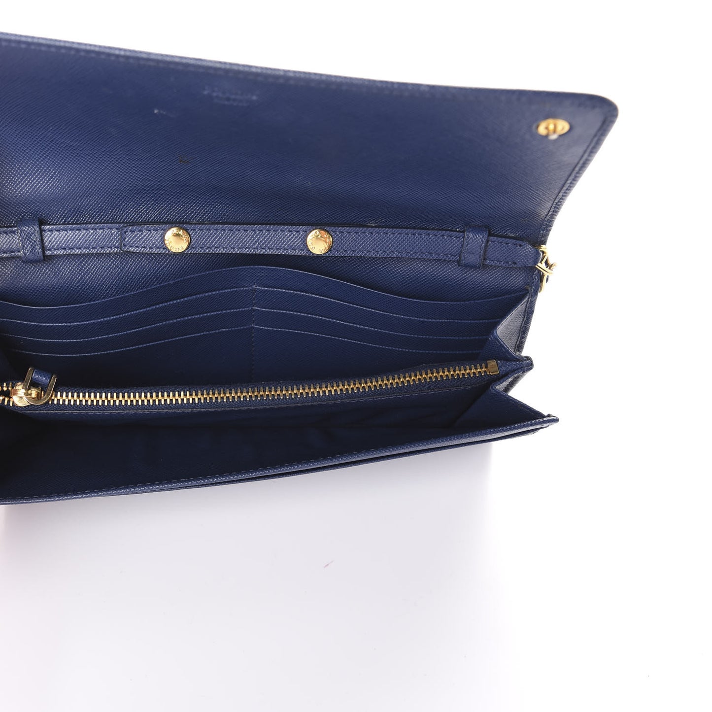 Saffiano Metal Oro Chain Wallet Bleuette