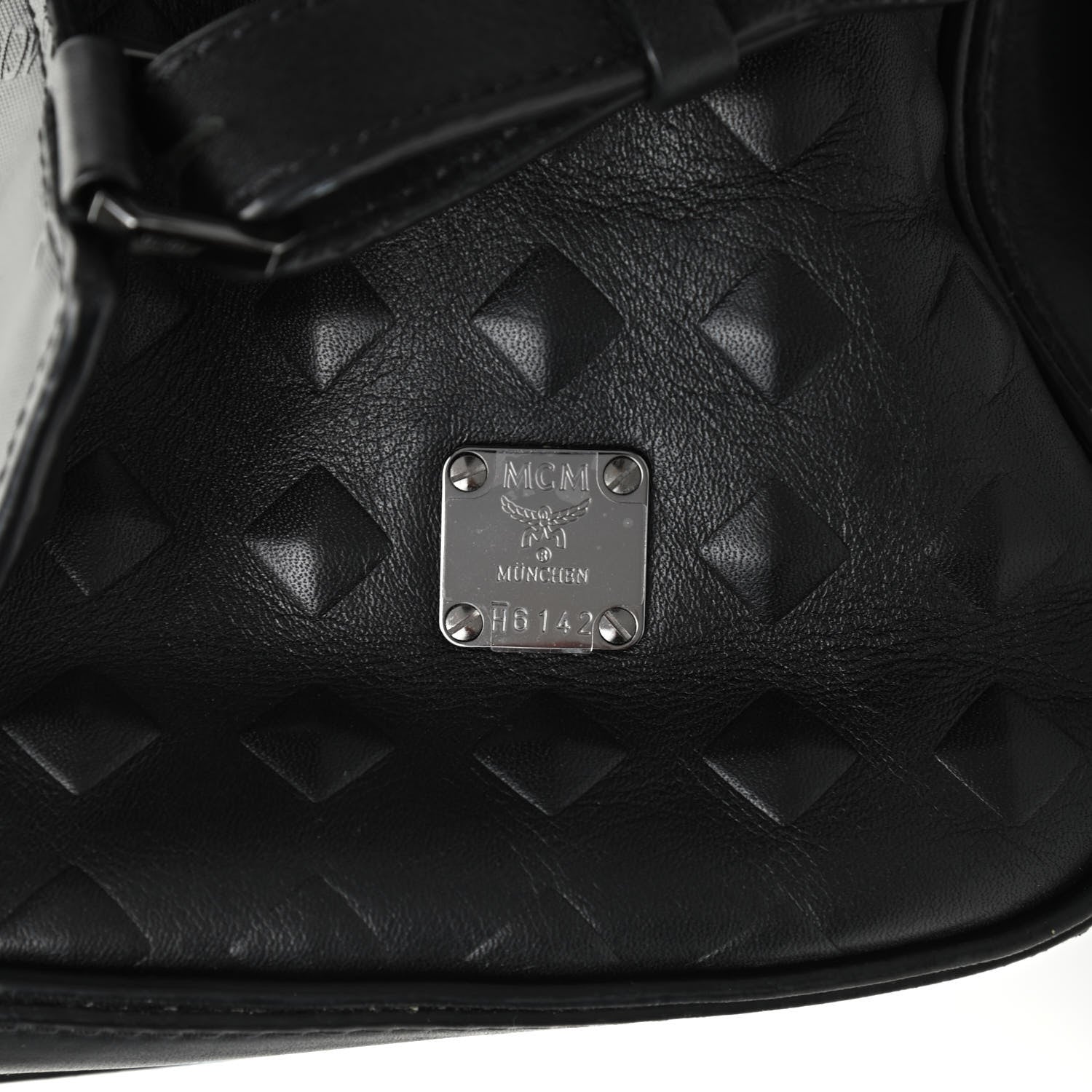 MCM Calfskin Embossed Medium M Moment Backpack Black 7 of 12