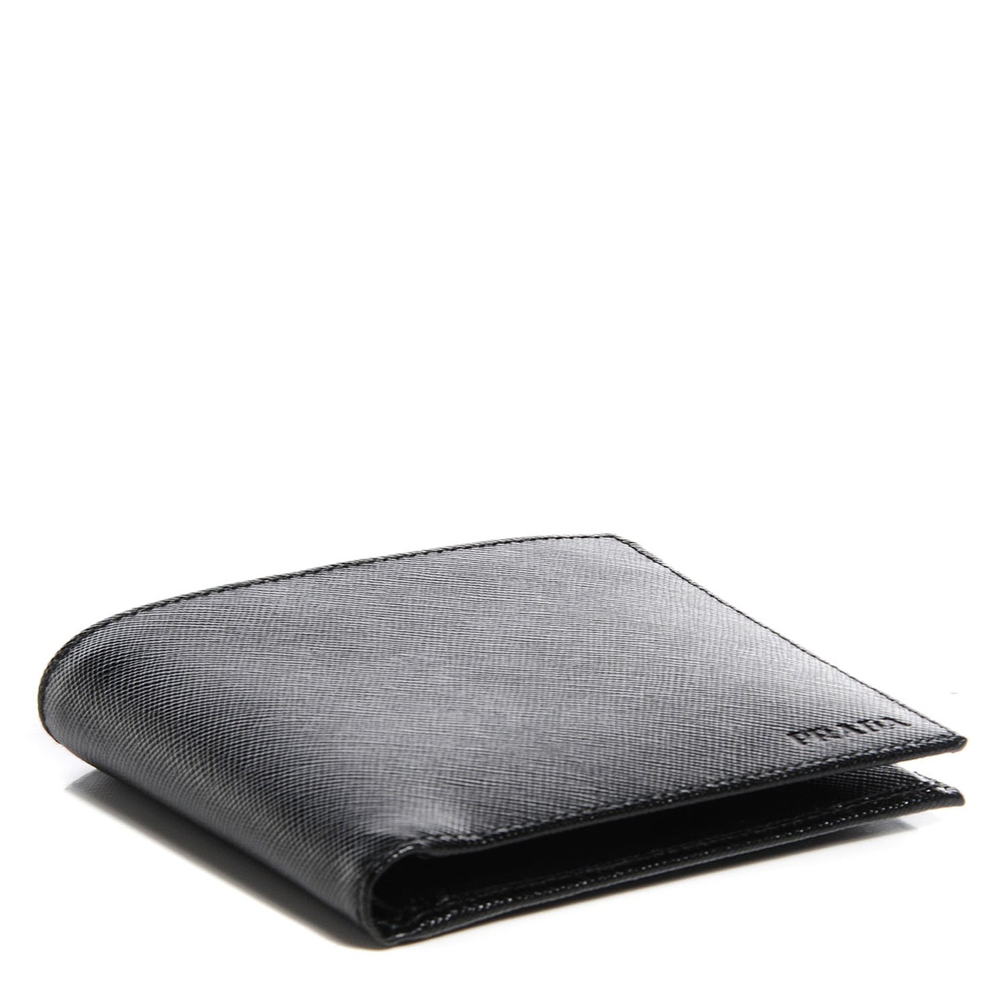 Saffiano Enamel Bi-Fold Wallet Nero Black