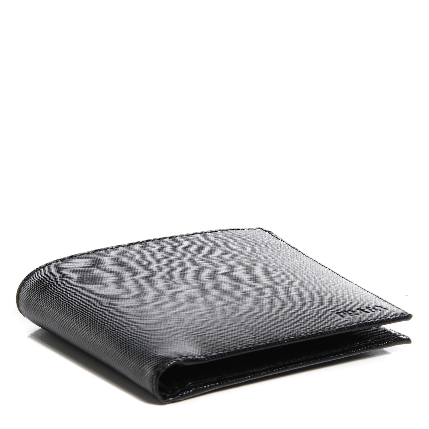 Prada Saffiano Enamel Bi-Fold Wallet Nero Black 4 of 8