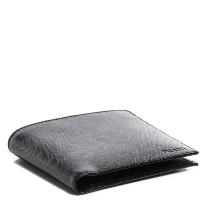 Prada Saffiano Enamel Bi-Fold Wallet Nero Black 4 of 8