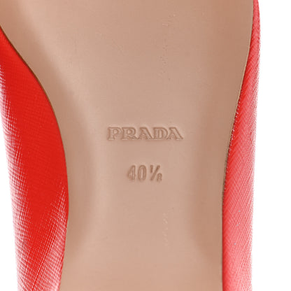 Prada Saffiano Vernice Logo Loafers 40.5 Red 6 of 9