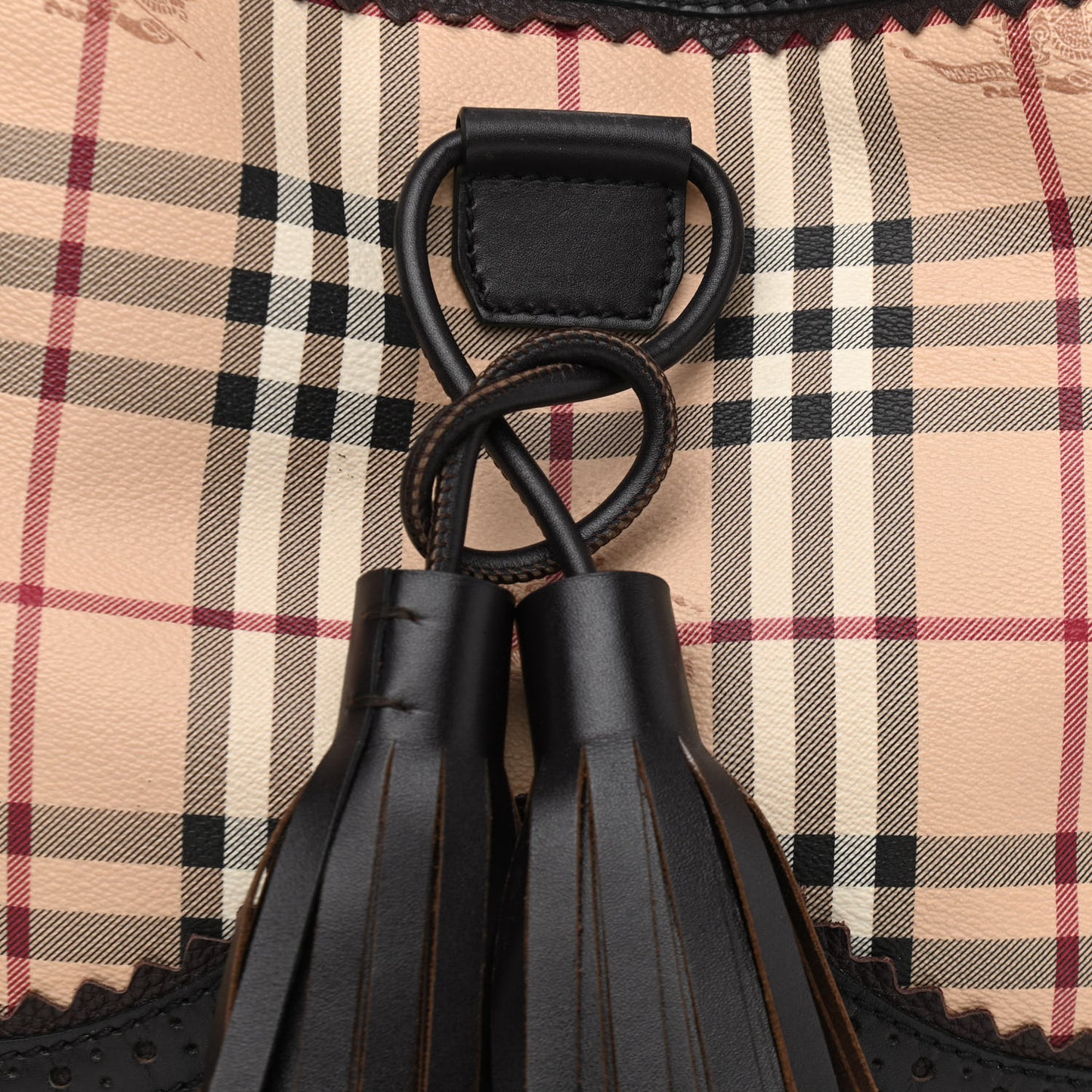 Haymarket Check Medium Brogue Tassel Tote