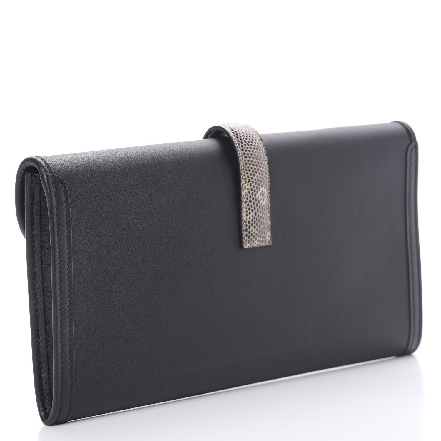 Hermes Swift Lizard Jige Elan Touch 29 Clutch Black Ombre 3 of 8