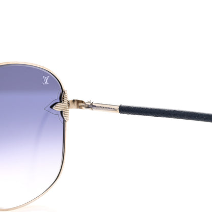 Louis Vuitton Monogram Viola Round Sunglasses Z0464U Silver Navy 6 of 7