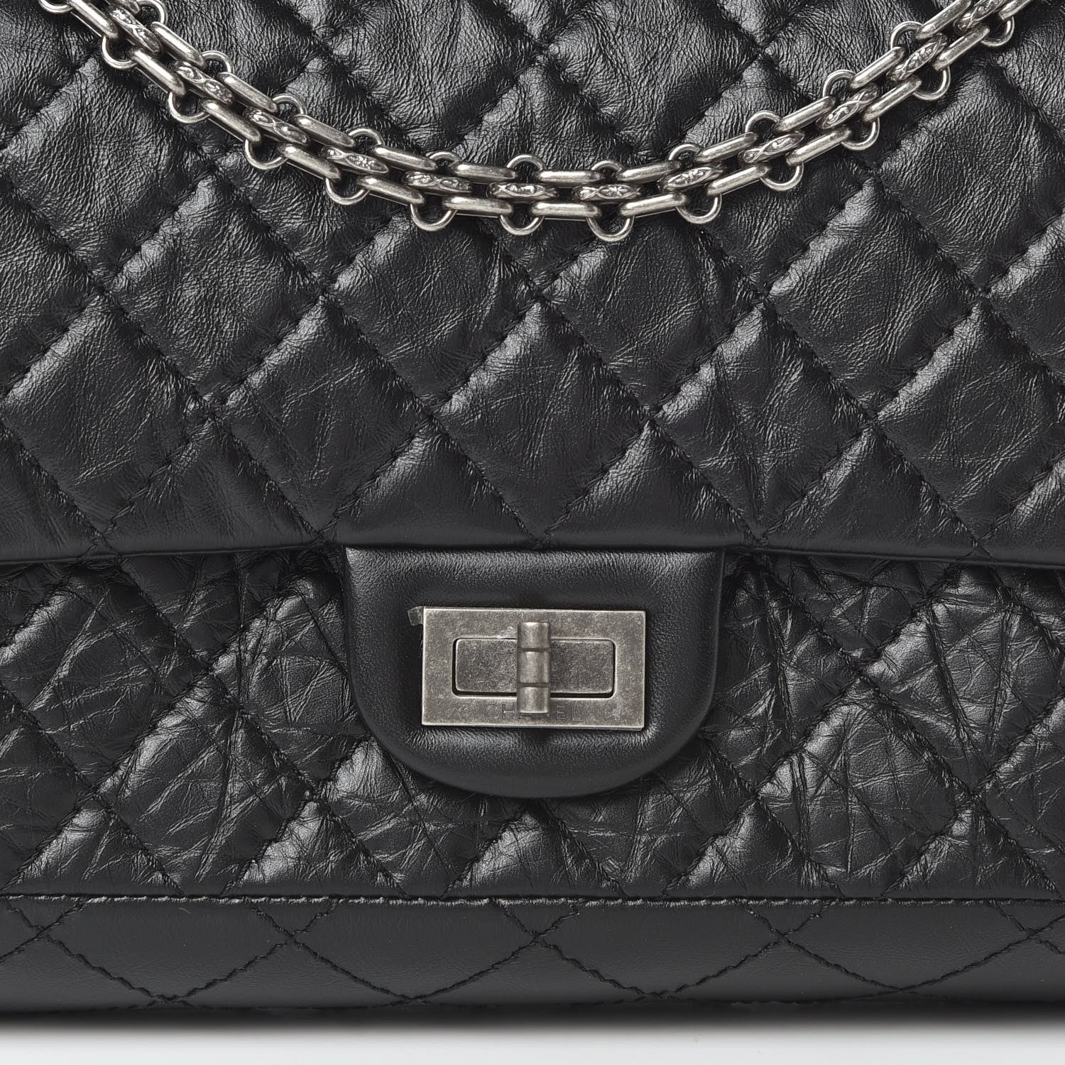 Chanel Aged Calfskin Quilted 2.55 Reissue 225 Flap Black 8 of 14