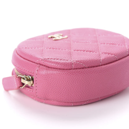 Chanel Caviar Quilted Zip Around Classic Coin Purse Pink 6 of 11