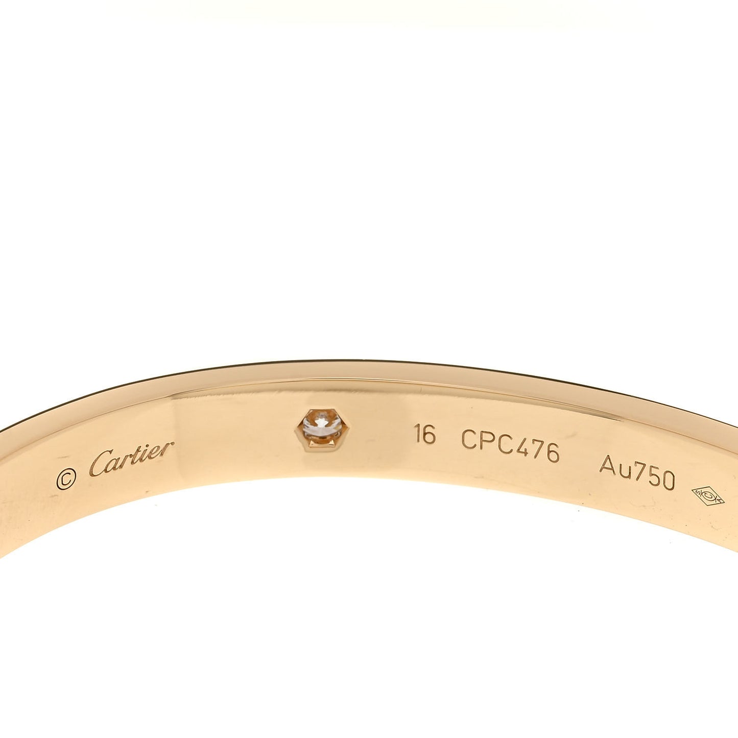 18K Yellow Gold 4 Diamond LOVE Bracelet 16