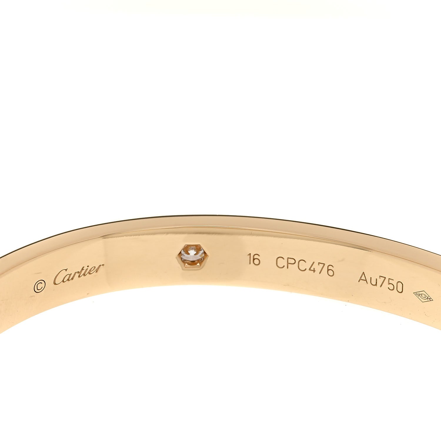 Cartier 18K Yellow Gold 4 Diamond LOVE Bracelet 16 3 of 3
