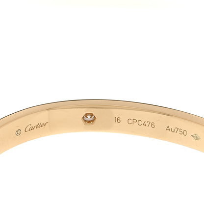 Cartier 18K Yellow Gold 4 Diamond LOVE Bracelet 16 3 of 3