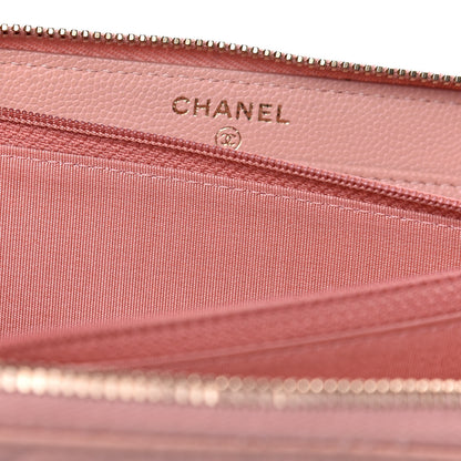 Chanel Caviar Camellia Embossed Zip Around Large Gusset Wallet Nude 15 of 15